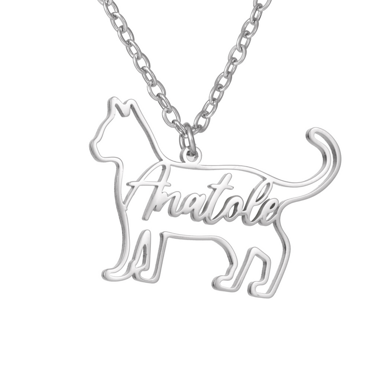 Personalized Animal Silhouette Necklace with Name