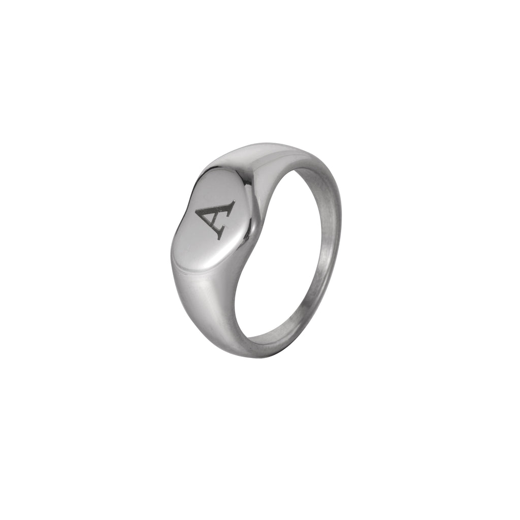 Personalized Signet Initial Ring