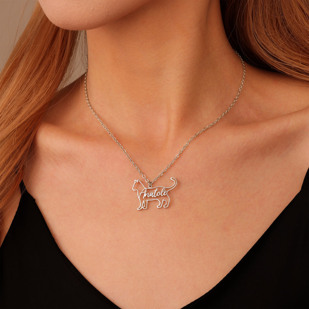 Personalized Animal Silhouette Necklace with Name