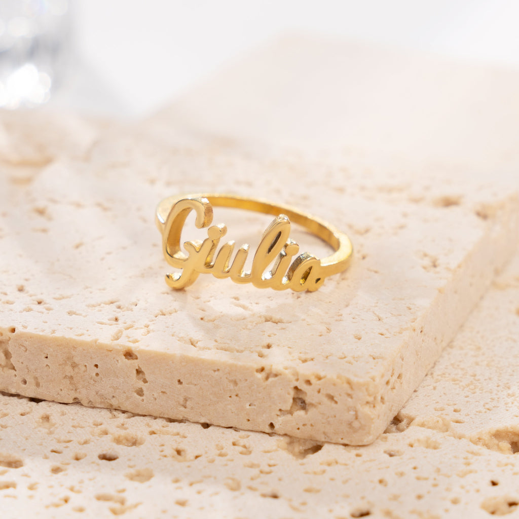 Personalized Cursive Name Ring