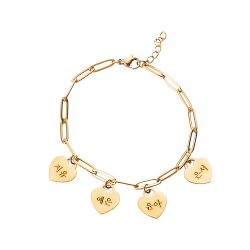 Korean Personalized Multiple Hearts Bracelet