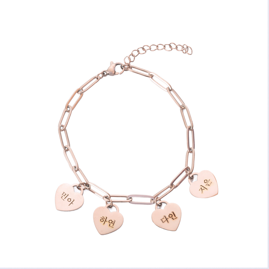 Korean Personalized Multiple Hearts Bracelet