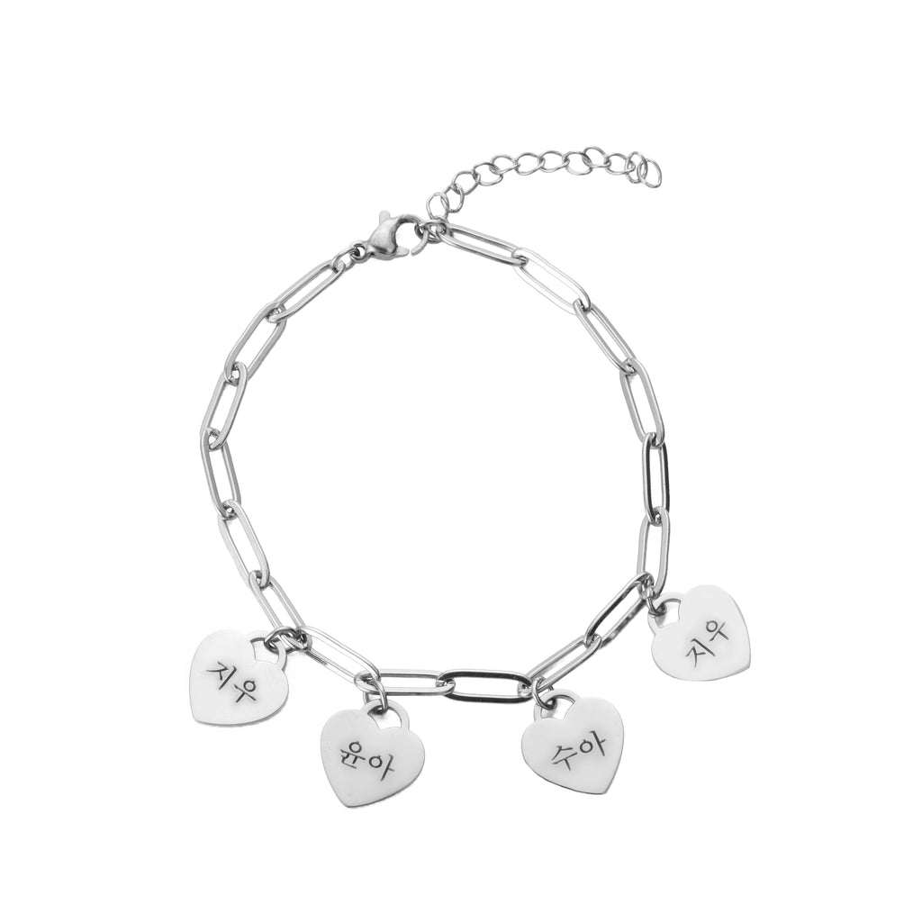 Korean Personalized Multiple Hearts Bracelet