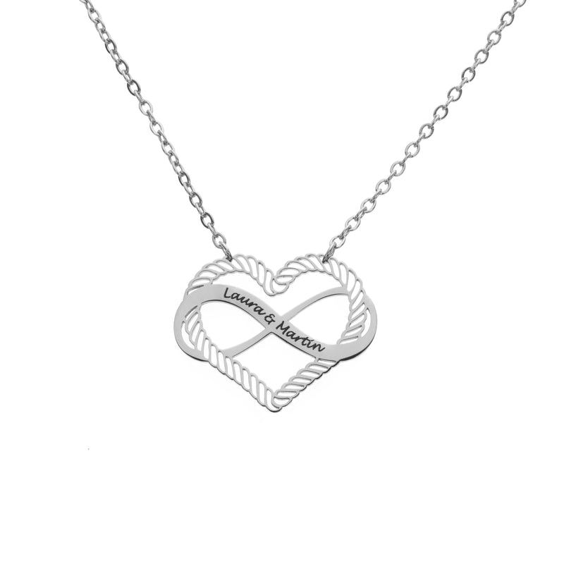 Personalized Heart and Infinity Pendant