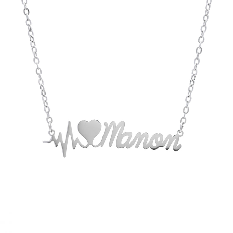 Heartbeat and Name Necklace