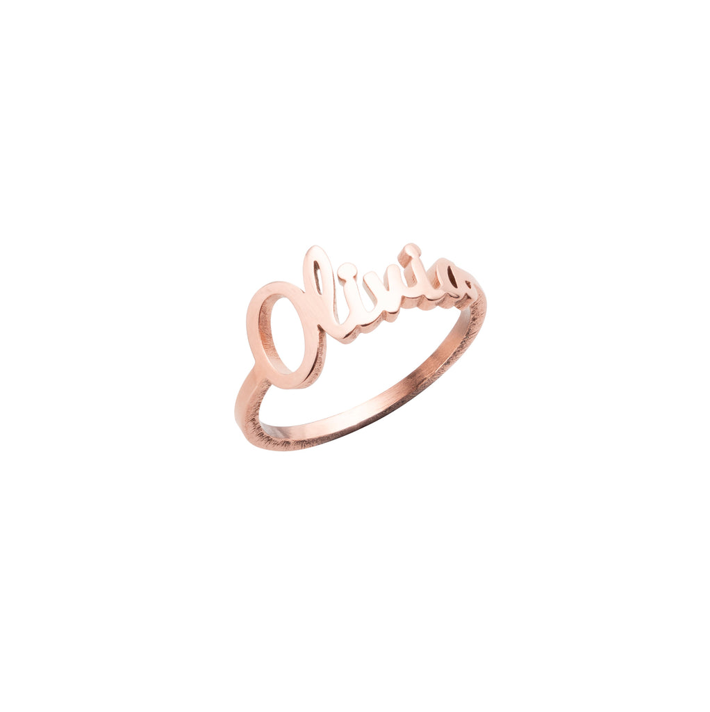 Personalized Cursive Name Ring