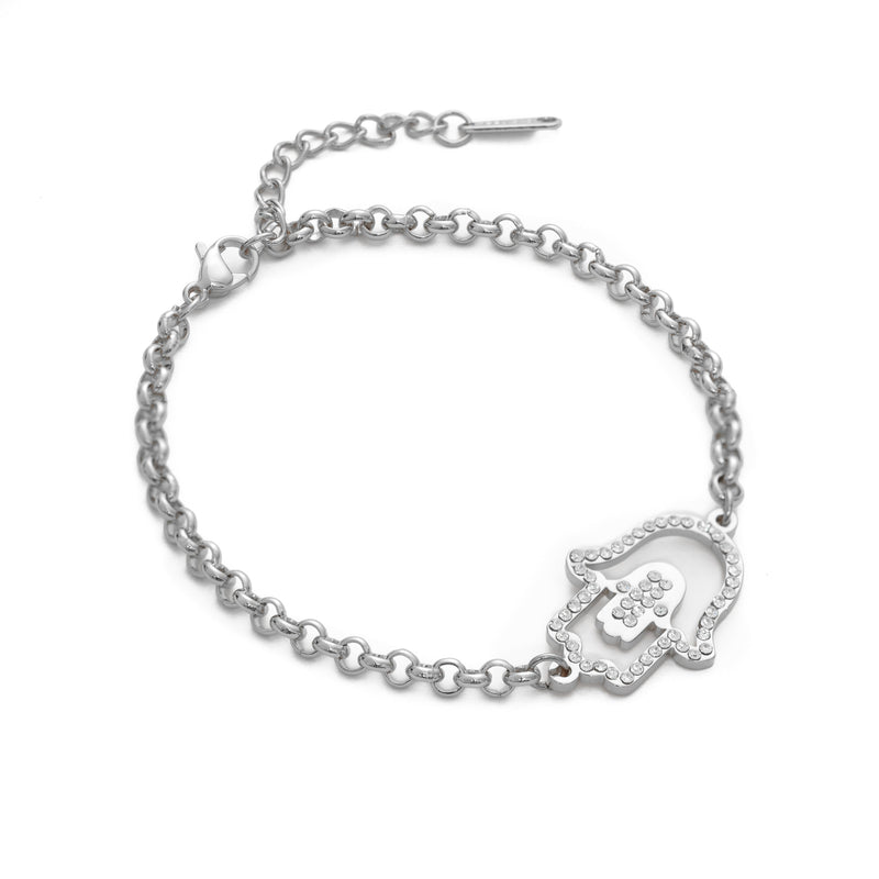 Hamsa Hand Bracelet/Anklet with Crystal