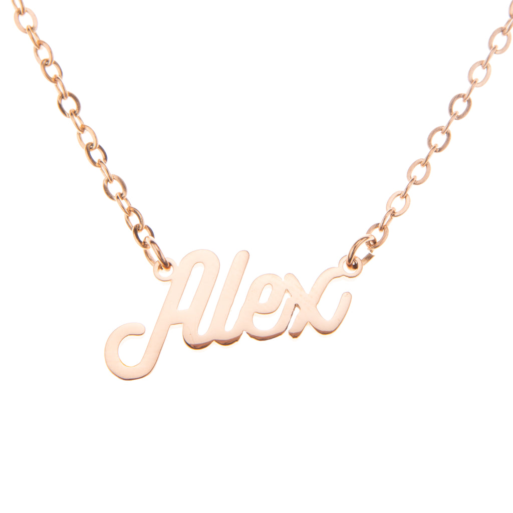 Thin Chain Script Name Necklace