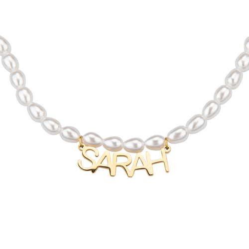 Personalized Pearl Name Necklace