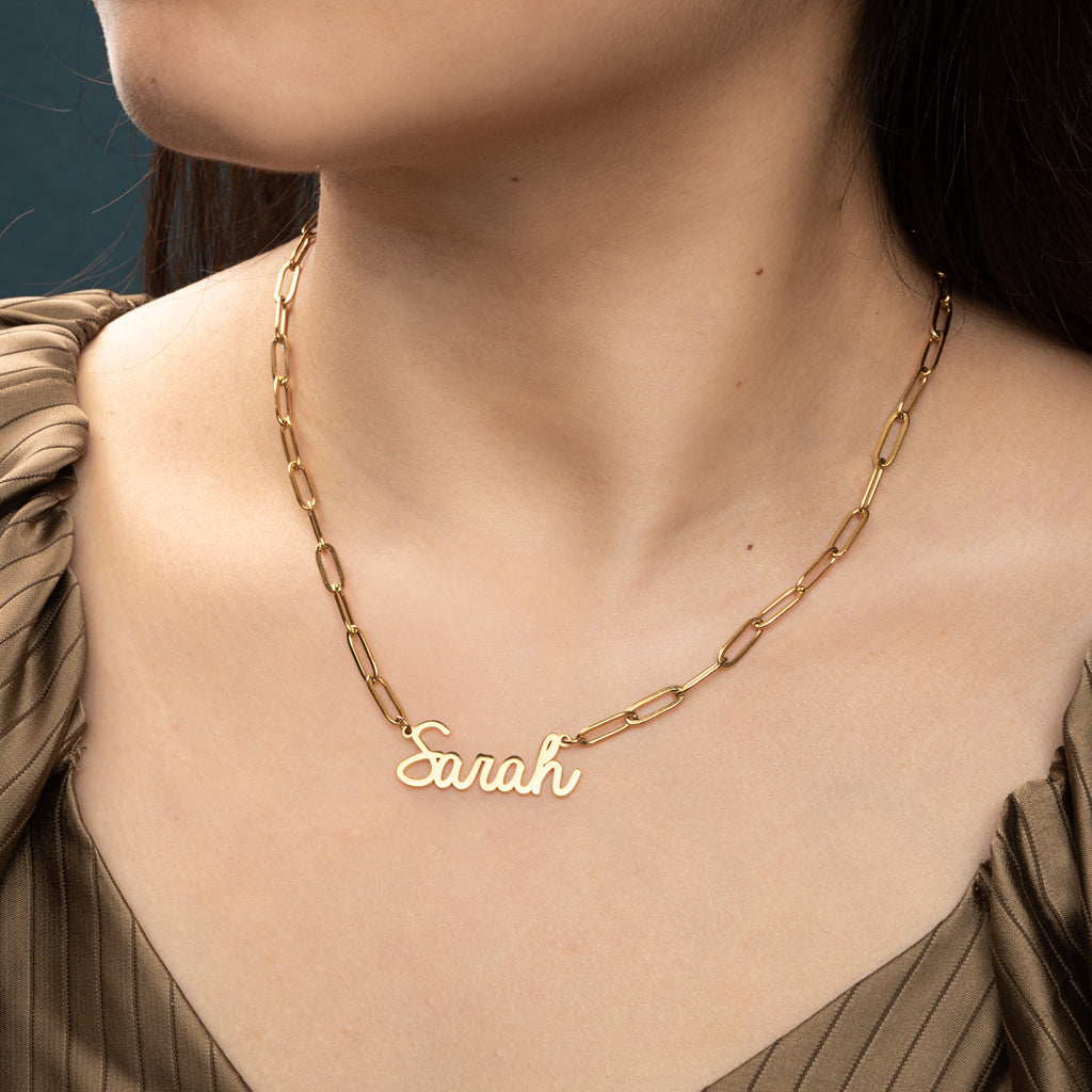 Paperclip Personalized Name Necklace