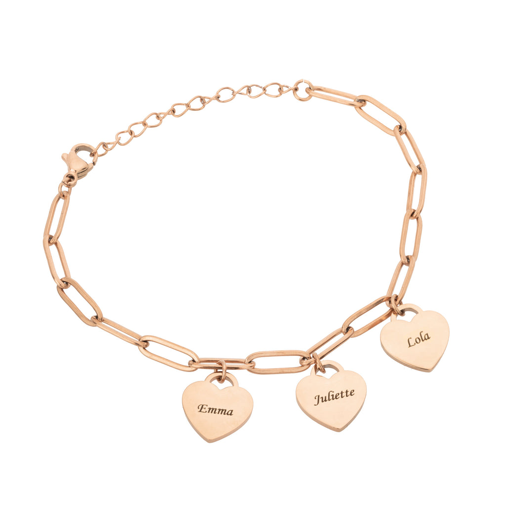 Personalized Bracelet with Multiple Hearts