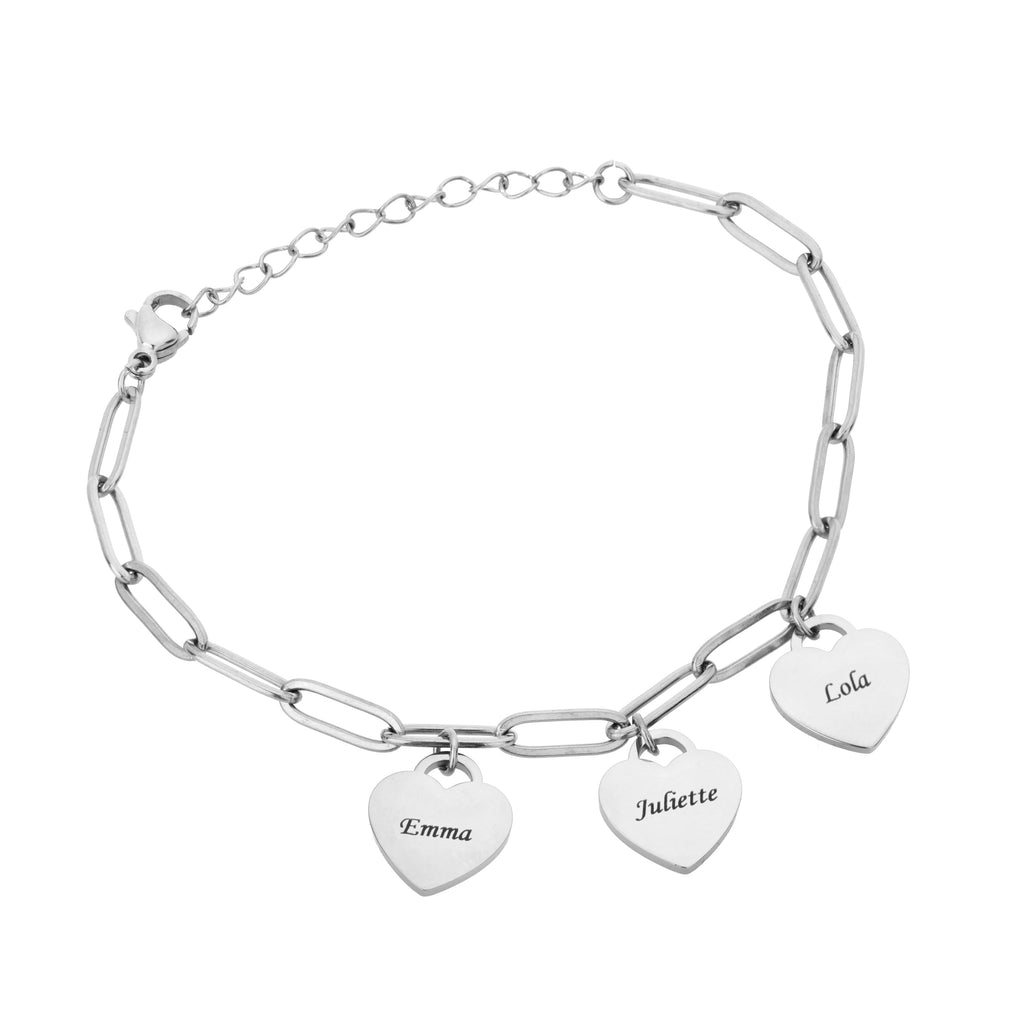 Personalized Bracelet with Multiple Hearts
