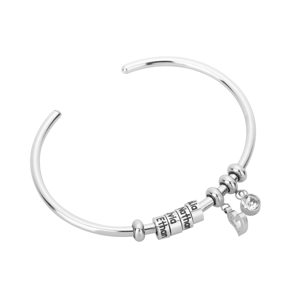 Open Bangle Bracelet with Charms
