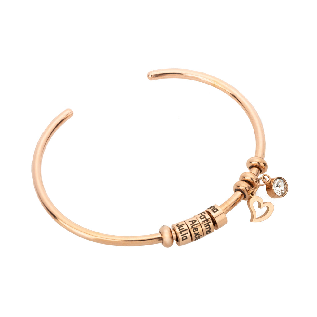 Open Bangle Bracelet with Charms
