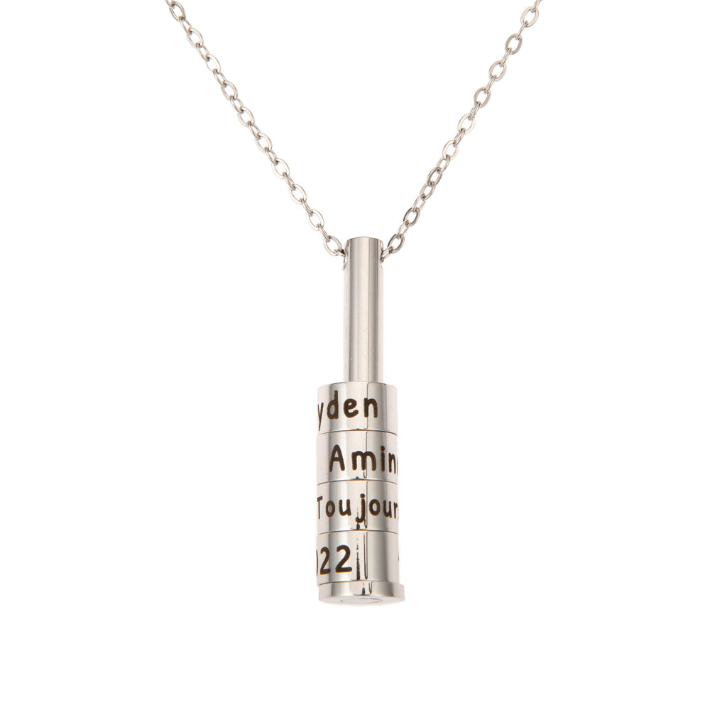 Round Bar Necklace with Charms