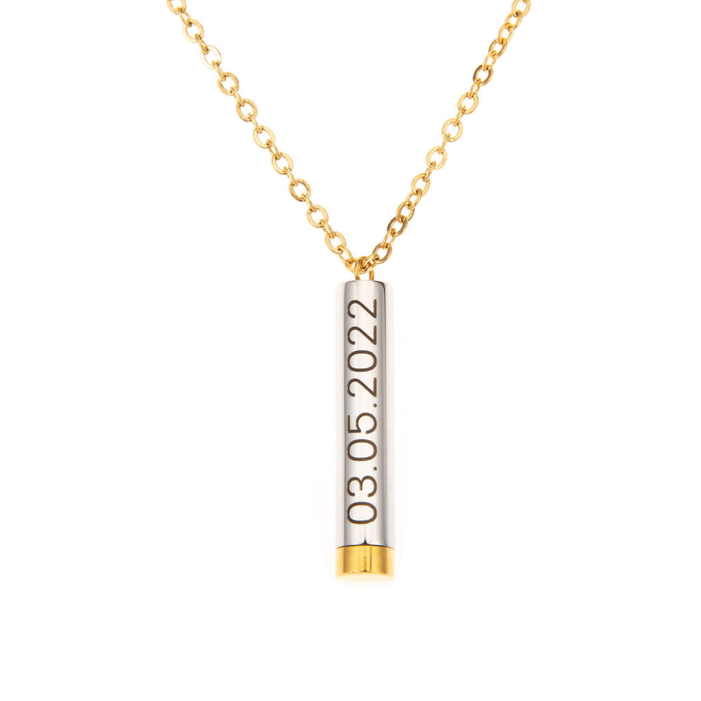 Double Tube Pendant Necklace with Hidden Message