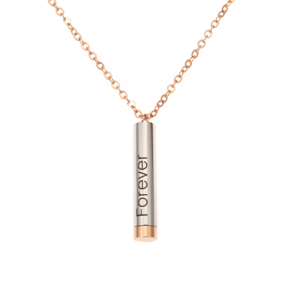 Double Tube Pendant Necklace with Hidden Message