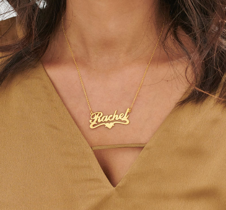 Wavy Heart Name Necklace