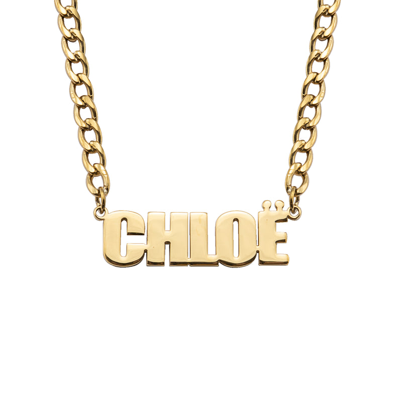 Personalized Necklace with Thick Chain