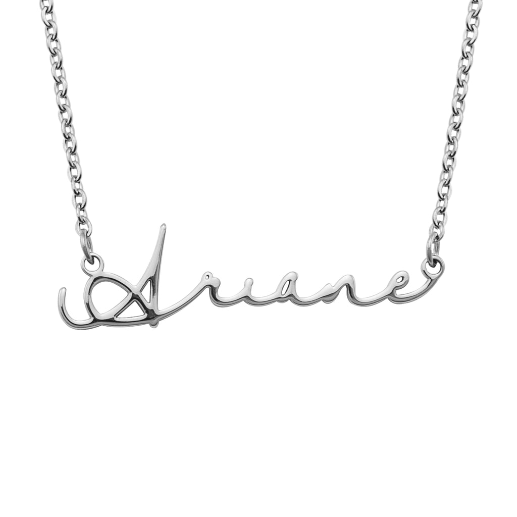 Horizontal Signature Custom Name Necklace