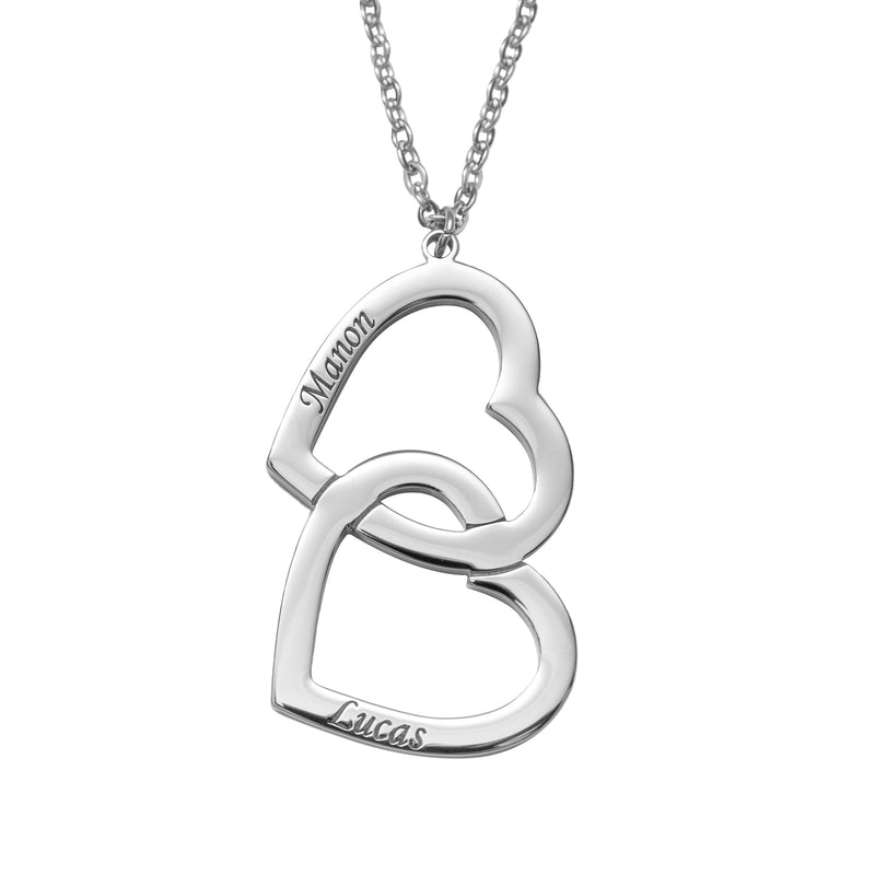 Twin Heart Engraved Necklace