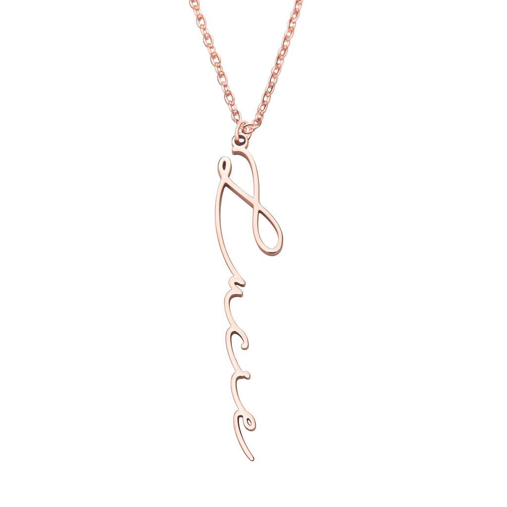 Personalized Vertical Signature Necklace
