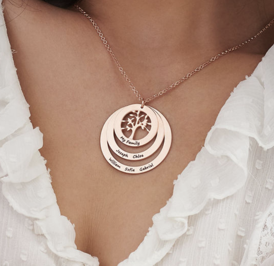 Family Circle Tree of Life Name Necklace My Little Necklace