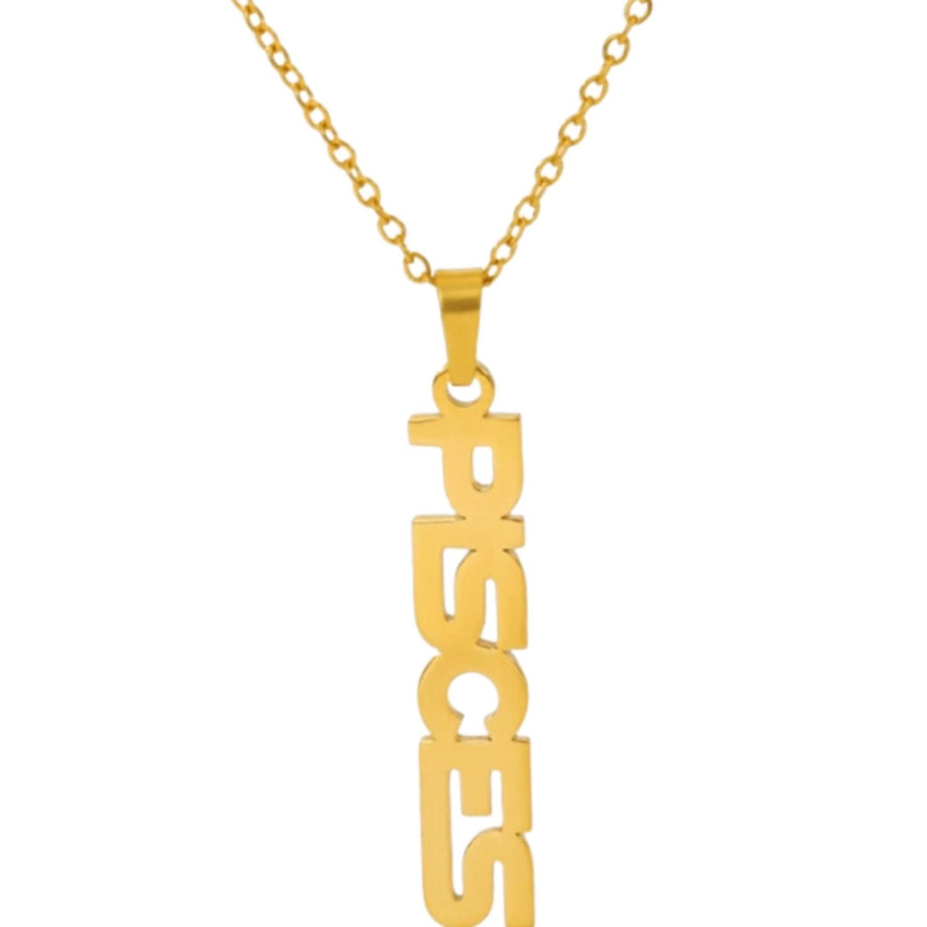Zodiac Name Necklace - Pisces