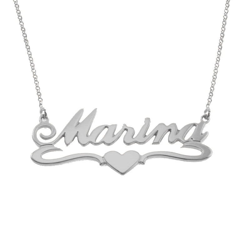Wavy Heart Name Necklace