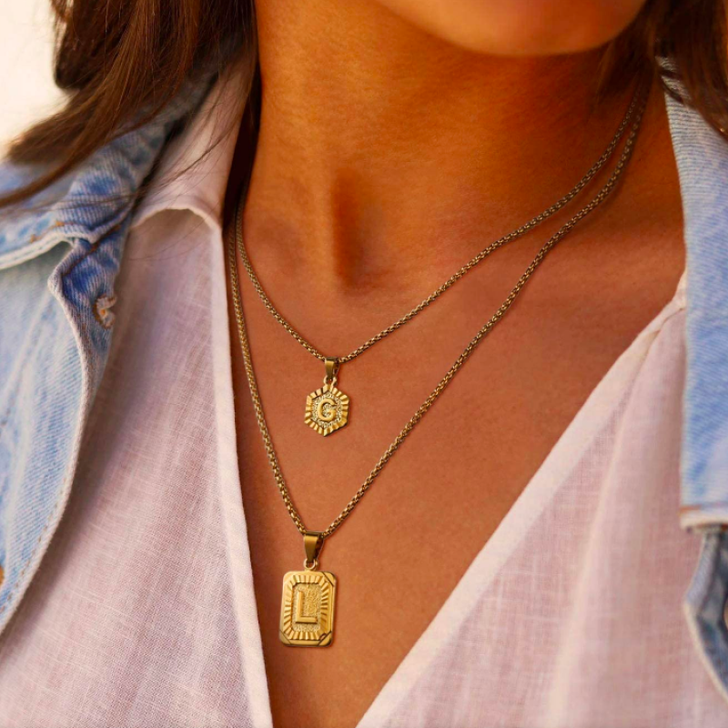 NEW Initial Square Necklace My Little Necklace